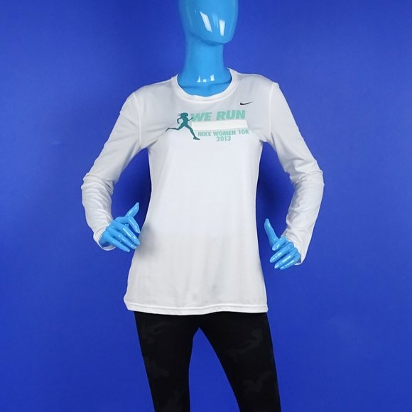 Nike Dri-Fit Long Sleeve Running Shirt Top M 8 10 - Picture 3 of 7